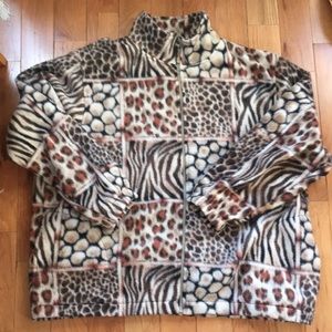 Alfred Dunner animal print fleece jacket 🐯🦓🐆